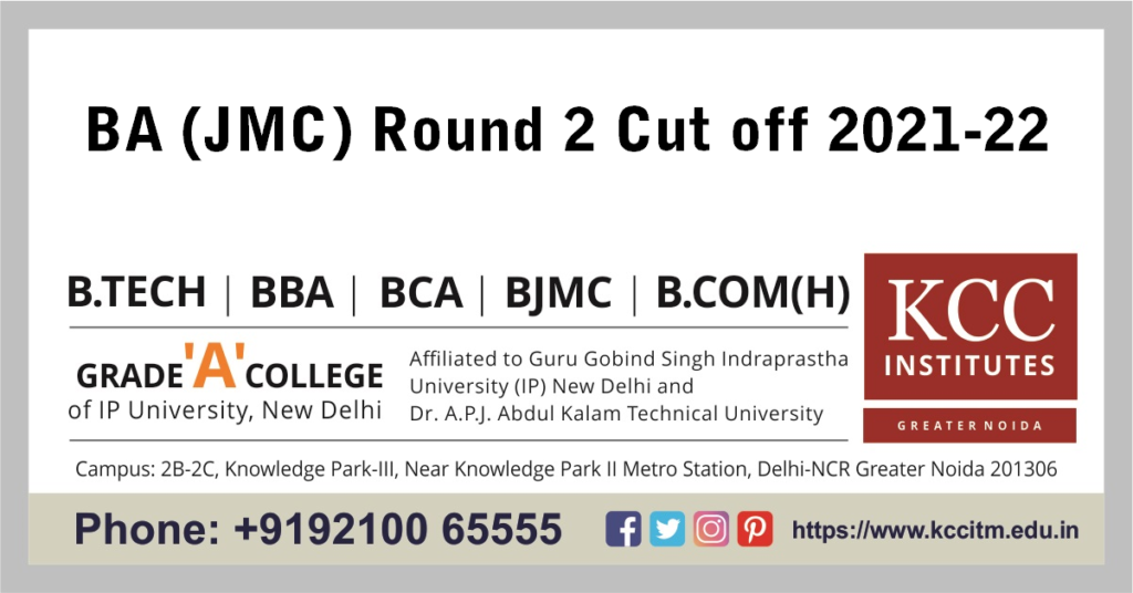 BA (JMC) Round 2 Cut off 2021-22